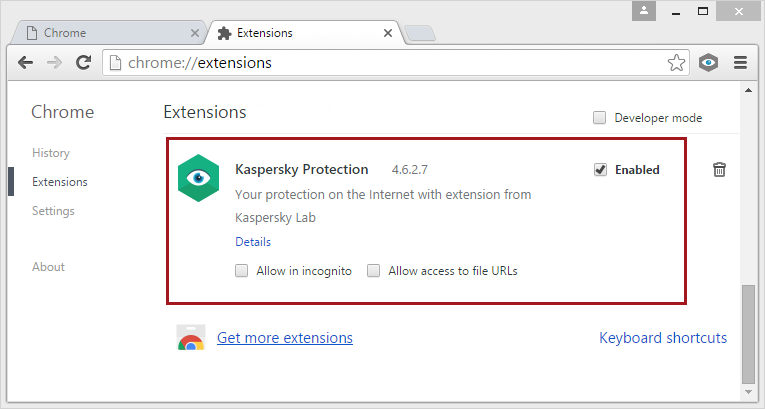 Chrome extensions kaspersky
